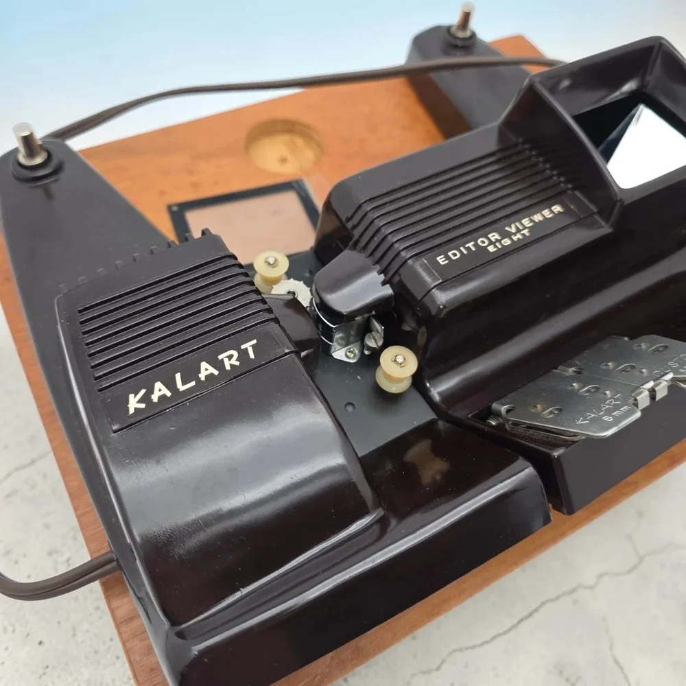 Kalart Editor Viewer Eight 8mm Film Movie Editor Brown Bakelite Wood Vintage Box